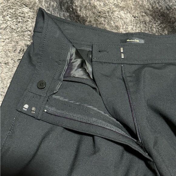 Massimo Dutti Women 10 Black Wool Blend High Rise Paperbag Dress Pants Pockets - Picture 7 of 12